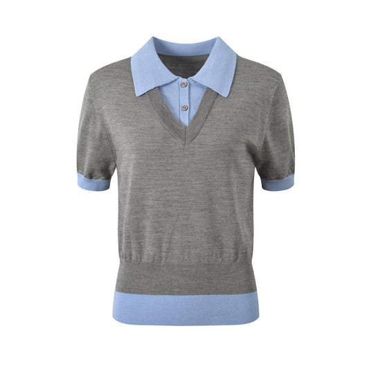 MR.TOM Women Ribbon POLO shirt