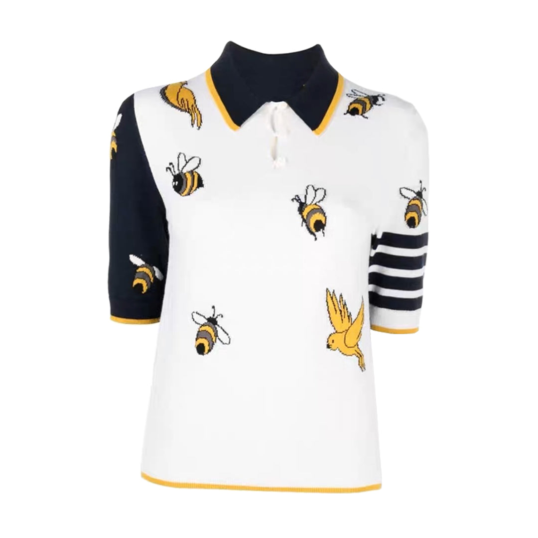 MR.TOM Bee Embroidery POLO Shirt