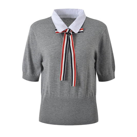 MR.TOM Women Ribbon POLO shirt