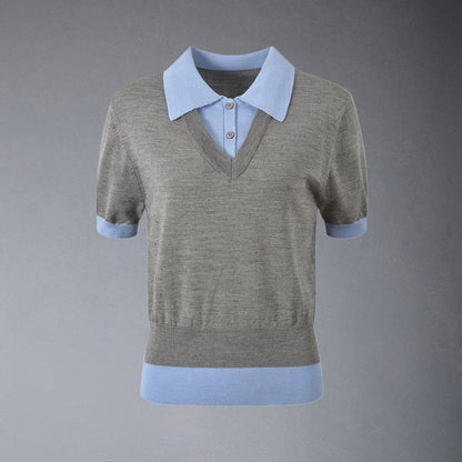 MR.TOM  Women Ribbon POLO shirt