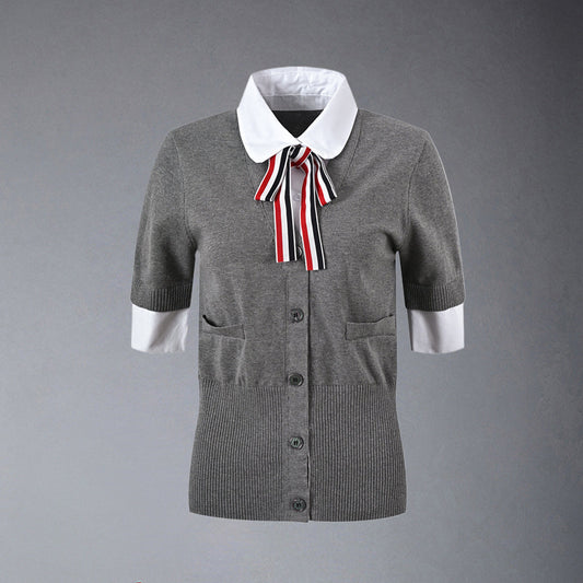 MR.TOM  Women Ribbon POLO shirt