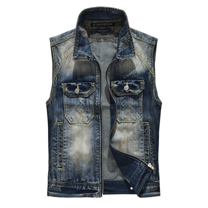 New-DSQ2 25ss zipper Denim Vest coat