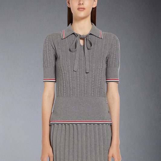 MR.TOM  Women stripe POLO shirt