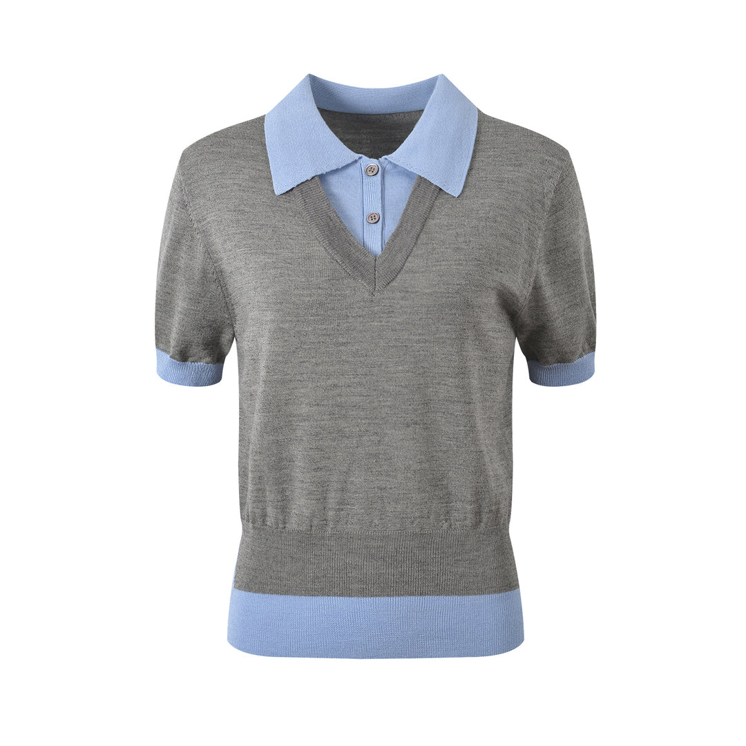 MR.TOM  Women Ribbon POLO shirt