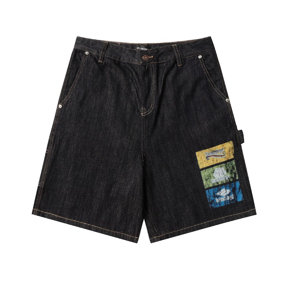 2025SS Graffiti Denim Shorts