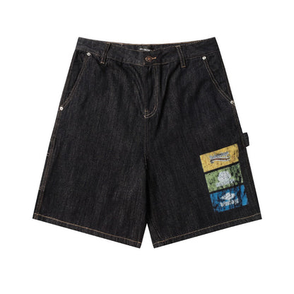 2025SS Graffiti Denim Shorts
