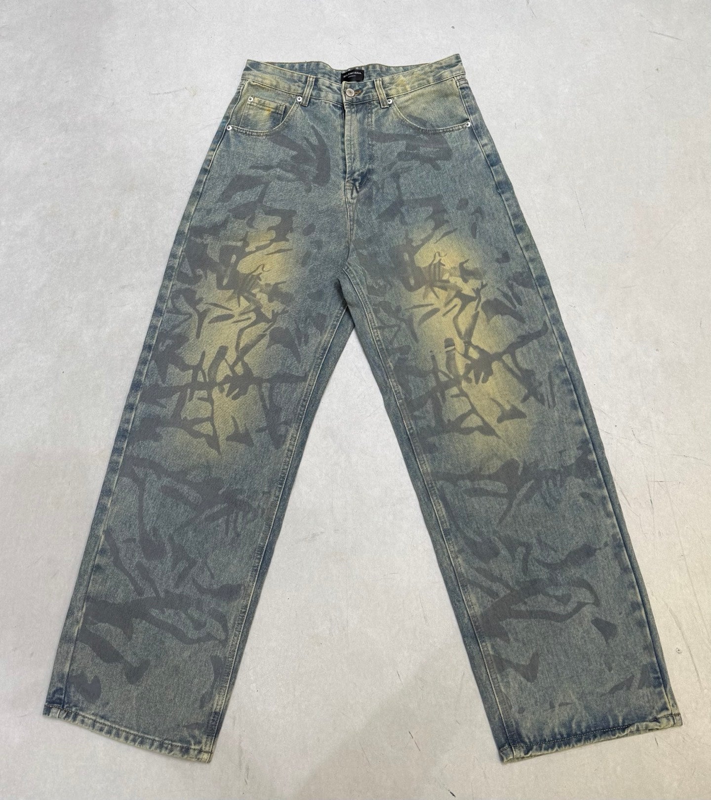 2025SS Distressed Graffiti Jeans