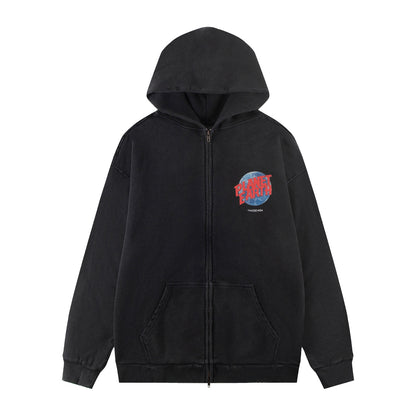 2025 Loose Fit Print Hoodie