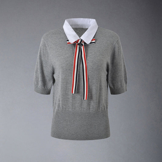 MR.TOM  Women Ribbon POLO shirt