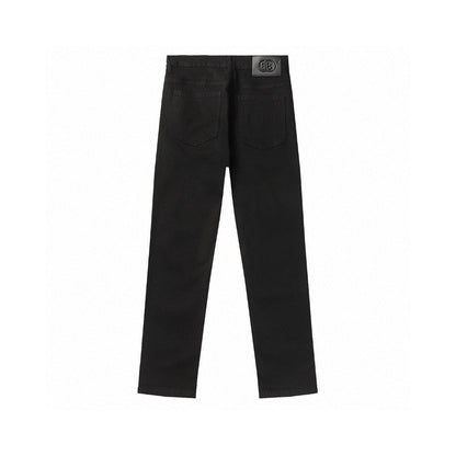 2025SS New Black Distressed Jeans