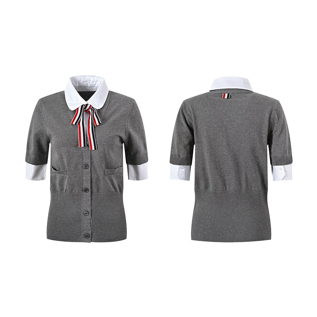 MR.TOM  Women Ribbon POLO shirt