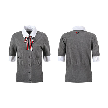 MR.TOM  Women Ribbon POLO shirt