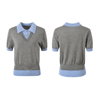 MR.TOM  Women Ribbon POLO shirt