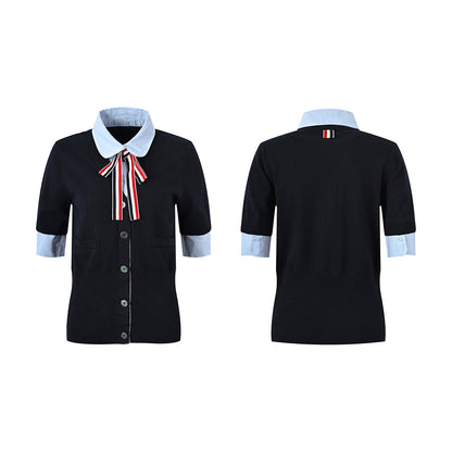 MR.TOM  Women Ribbon POLO shirt