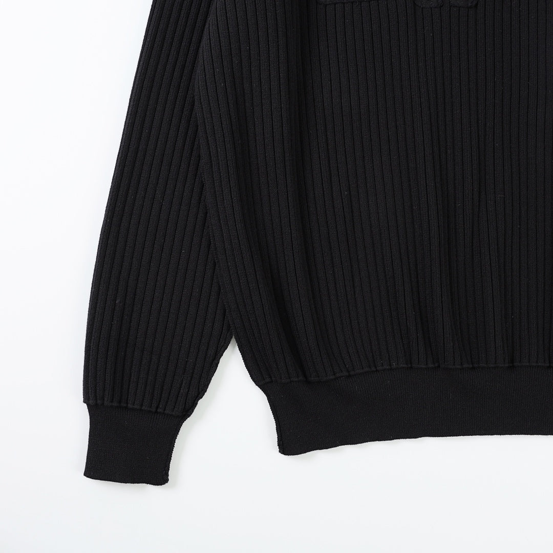 2025ss Man Black logo Sweater
