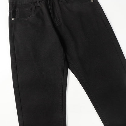 2025SS New Black Distressed Jeans