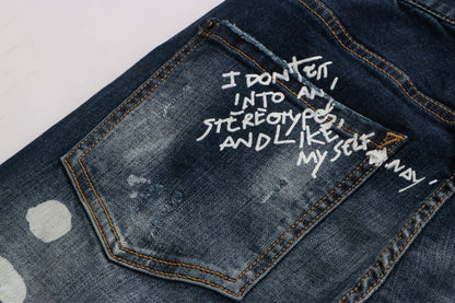 New-DSQ2 Blue Ripped Jeans