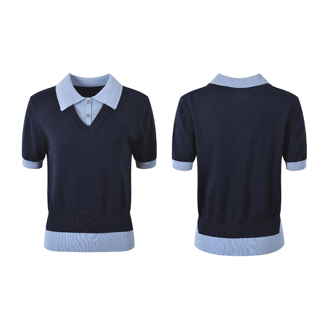 MR.TOM  Women Ribbon POLO shirt