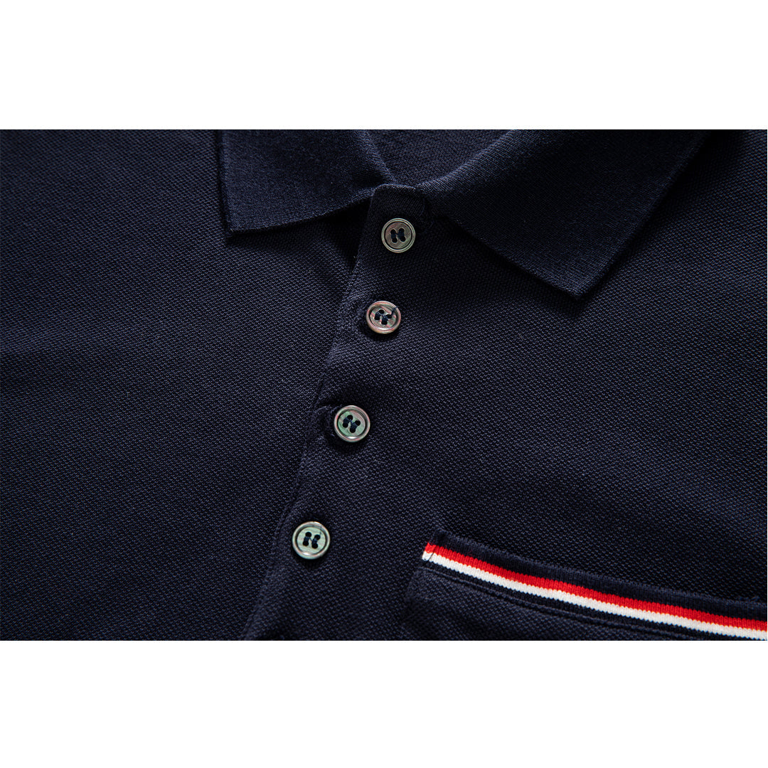 MR.TOM Pocket Stripes POLO Shirt