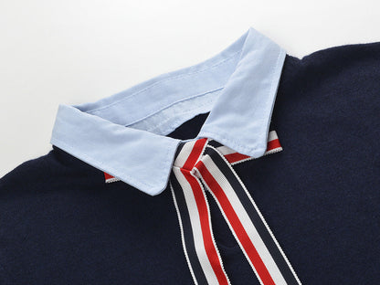 MR.TOM  Women Ribbon POLO shirt